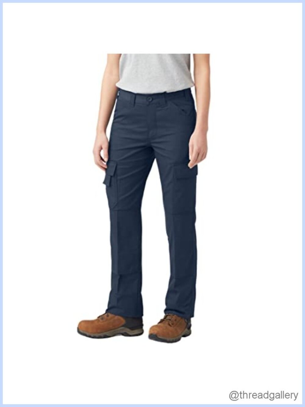 High Rise Straight Leg Cargo Work Pants with Knee Pad Pockets